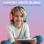 Wireless Gaming Headset for PS5, Switch, FONHAID Bluetooth Headphones with Microphone, 2.4GHz Wireless PS5 Headset with Microhphone, 40+H, Red&Blue - Image 2