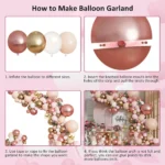 Ayieyill 156pcs Rose Gold Balloon Garland Arch Kit for Baby Shower, Wedding, Birthday, Party Decorations - Image 4