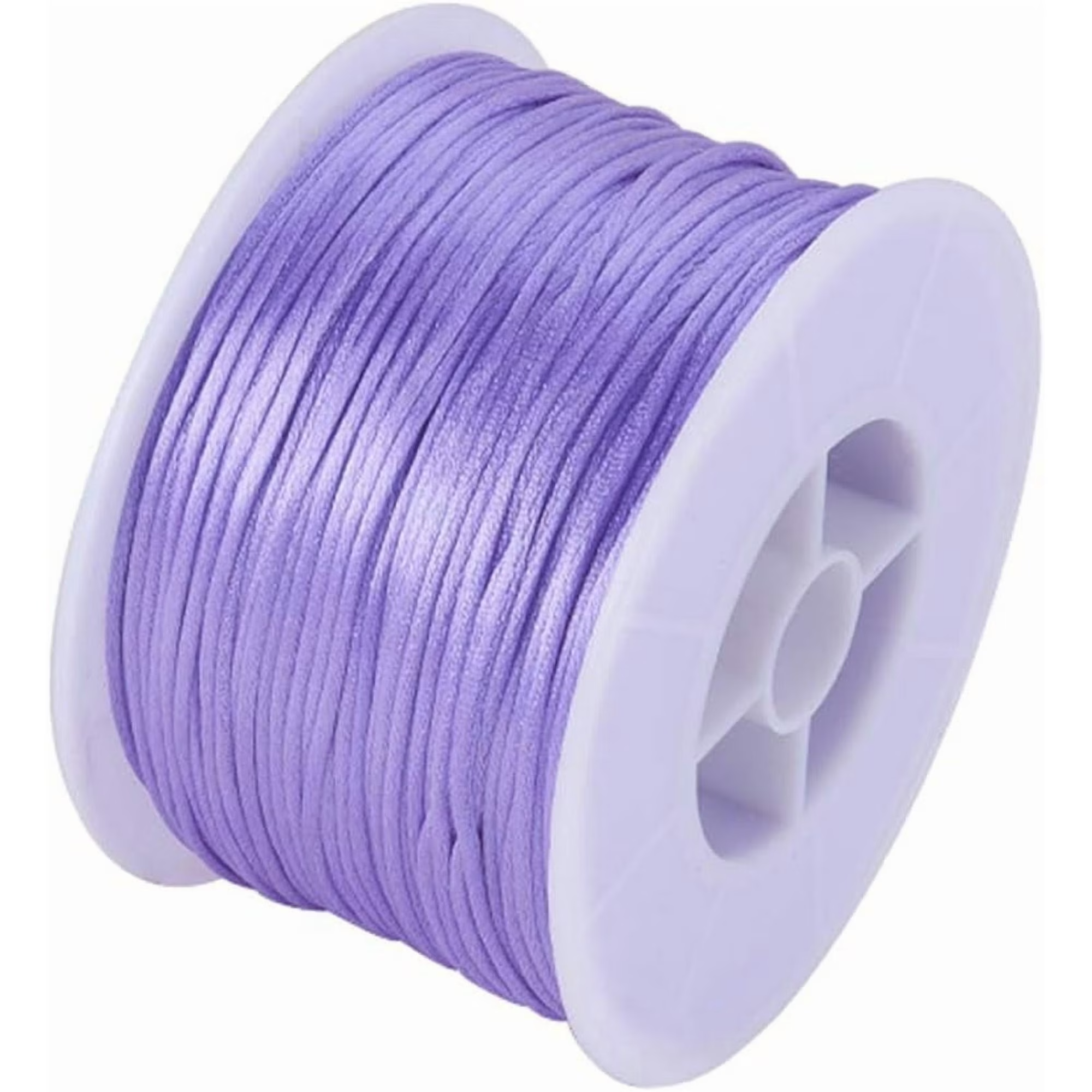 1-Roll-100-Yards-Rattail-Nylon-Thread-Cord-1mm-Shiny-Satin-Trim-Cord-Chinese-Knotting-Beading-Cord-D 1 Roll 100 Yards Rattail Nylon Thread Cord 1mm Shiny Satin Trim Cord Chinese Knotting Beading Cord for DIY Jewellery Making Macrame Kumihimo Shamballa Friendship Bracelets - Lilac - Image 1