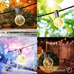 DAYBETTER Outdoor String Lights,100ft,with 50 G40 Edison Vintage Bulbs,Waterproof for Patio Garden Gazebo Bistro Cafe Backyard - Image 5