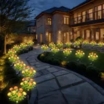 Qoosea Solar Lights Outdoor Waterproof, Yard Decorations Outdoor Solar Light up Flowers Solar Yard Lights, 2 pack LED Outdoor Solar Flowers Lights for Yard Garden Patio Home Decor - Image 2