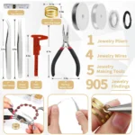Yalumo Jewelry Making Supplies Kit, 905 Pcs Jewelry Repair Kit with Pliers Findings and Beading Wires for Adults and Beginners, Back to School Gift (Silver) - Image 2