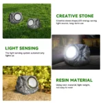 DAYBETTER Solar Rock Lights Outdoor, 2 Pack Super Bright Solar Spot Lights Outdoor - Image 2