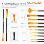 Shuttle Art 69 Pack Acrylic Paint Set, Acrylic Painting Set with 2 Pack of 15 Colors Acrylic Paint, 3 Sets of Wooden Easels, Canvas, Brushes & Palettes, Art Painting Supplies for Adults Beginner - Image 6