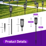 VIIWII Solar Lights Outdoor LED Landscape Spotlights for Garden Walkway Yard Porch Pool 4 Packs (Copy) - Image 3