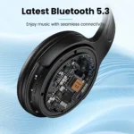 Noise Cancelling Headphones, Wireless Bluetooth Headphones, Over Ear Headphones with Microphone, Black, Q8 - Image 5