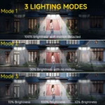 Kapwan 2 Pack Solar Lights Outdoor,156LED 2500LM Solar Flood Lights Waterproof,Motion Sensor Security Lights,Outdoor Security Lights 3 Modes for Yard,Garage,Patio - Image 6