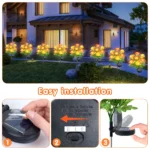 Qoosea Solar Lights Outdoor Waterproof, Yard Decorations Outdoor Solar Light up Flowers Solar Yard Lights, 2 pack LED Outdoor Solar Flowers Lights for Yard Garden Patio Home Decor - Image 8