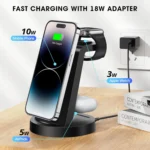 18W Wireless Charger - ETEPEHI 3 in 1 Charging Station Compatible with iPhone 17 16e 16 15 14 13 12 11 X Pro Max - Fast Charging Dock Compatible for Apple Watch & AirPods 4 3 Pro - Image 8