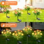 Qoosea Solar Lights Outdoor Waterproof, Yard Decorations Outdoor Solar Light up Flowers Solar Yard Lights, 2 pack LED Outdoor Solar Flowers Lights for Yard Garden Patio Home Decor - Image 7