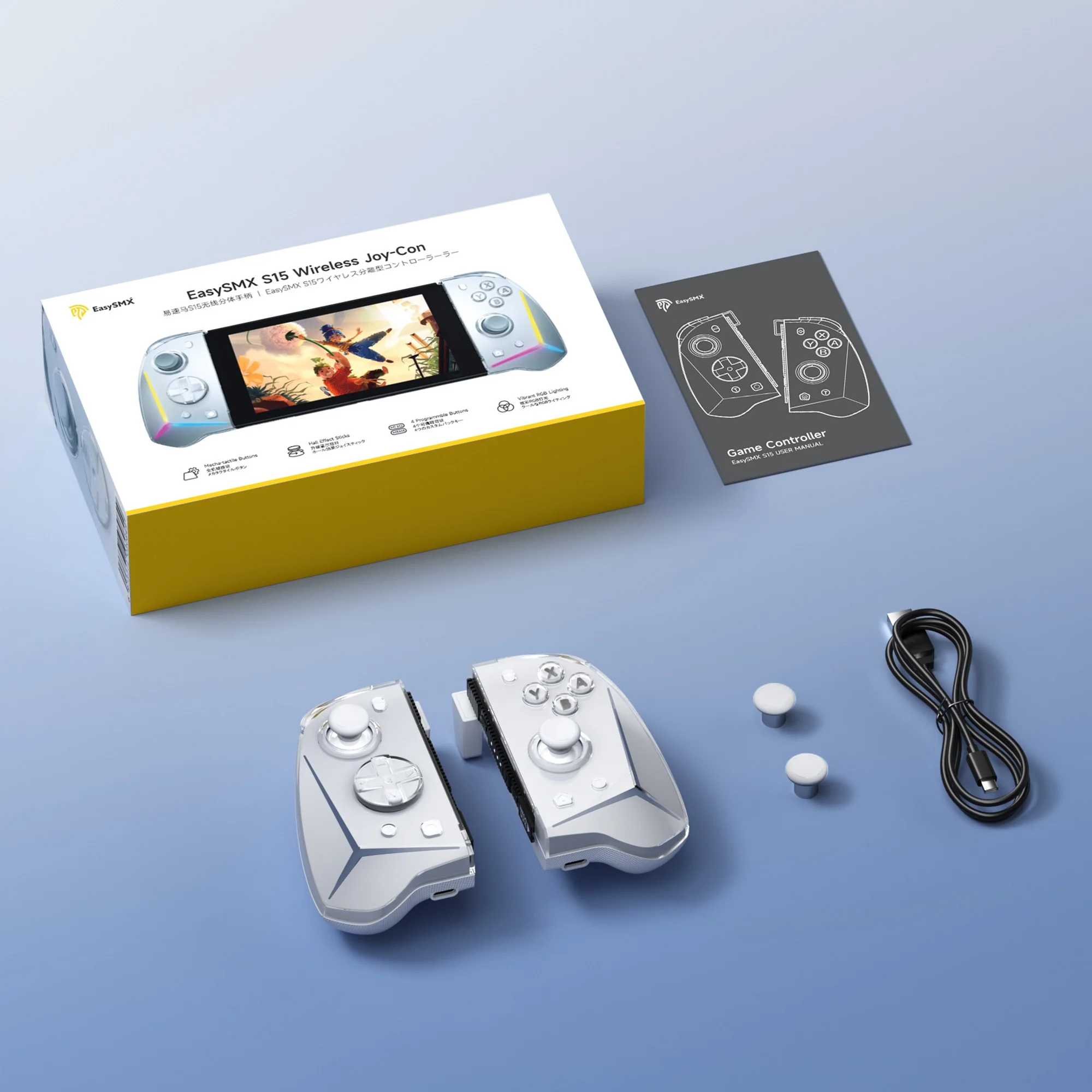 6566a9b7-7562-4896-a986-eb6dc334d50e.efc243029a480c2ec4e333c2db53dcd1 BROUJOY Switch Controller, Switch Remote Joypad (L/R) for Nintendo Switch & Switch OLED, with RGB Lights/Mappable Buttons/Hall Effect/NFC - Image 1