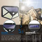 Outdoor Solar Lights, 3 Modes Wireless IP65 Waterproof Heatproof Solar Motion Sensor Lights Security Lights for Porch Garden, Patio, Fence, 2 Packs - Image 5