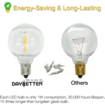 DAYBETTER Outdoor String Lights,100ft,with 50 G40 Edison Vintage Bulbs,Waterproof for Patio Garden Gazebo Bistro Cafe Backyard - Image 6