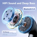 Wireless Ear Buds, Earbuds Bluetooth 5.3 Headphones 60H Playtime LED Display, HiFi Stereo Sound Waterproof in-Ear Earphones with 4 Microphone - Image 3