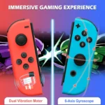 Wireless Controller for Nintendo Switch Controller Joypad Support Wake-up/Vibration/Motion Control, Red & Blue - Image 2