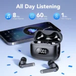 Wireless Ear Buds, Earbuds Bluetooth 5.3 Headphones 60H Playtime LED Display, HiFi Stereo Sound Waterproof in-Ear Earphones with 4 Microphone - Image 5
