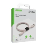 Belkin BoostCharge Braided USB-C Cable (5ft) for iPhone 16, 15, Galaxy S25, S24 & More - Rose Gold - Image 4