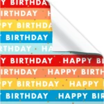 American Greetings 30 in. x 96 in. Birthday Wrapping Paper, Multi-color stripe (1-Roll, 20 Sq. ft.) - Image 3