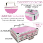 145 Pcs Art Set for Painting Coloring Drawing,Deluxe Portable Double Layers Aluminum Gift Box(Pink),Art Supplies for Girls Boys-Includes Color Pencils,Art Kit - Image 5