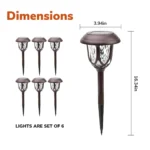 SZRSTH Solar Lights Outdoor Waterproof, 6 Pack LED Solar Garden Lights Outside Decor for Yard Patio Landscape Walkway - Image 4