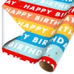 American Greetings 30 in. x 96 in. Birthday Wrapping Paper, Multi-color stripe (1-Roll, 20 Sq. ft.) - Image 5