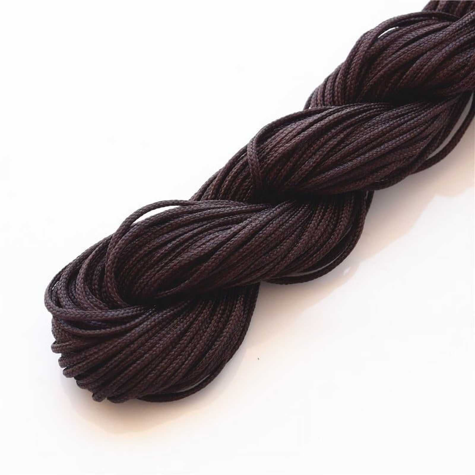 Nvzi-a-1mm-Satin-Trim-Cord-Chinese-Knotting-Cord-Nylon-Macrame-Thread-Rattail-Silk-Cord-Beading-Stri Nvzi-a 1mm Satin Trim Cord Chinese Knotting Cord Nylon Macrame Thread Rattail Silk Cord Beading String for Necklace Bracelet Jewelry Making,Brown - Image 1