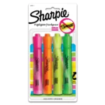 Sharpie Tank-Style Highlighters, Chisel Tip, Assorted, 4 Count