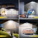 Kapwan 2 Pack Solar Lights Outdoor,156LED 2500LM Solar Flood Lights Waterproof,Motion Sensor Security Lights,Outdoor Security Lights 3 Modes for Yard,Garage,Patio - Image 8