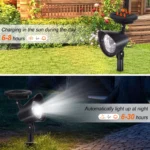 VIIWII Solar Lights Outdoor LED Landscape Spotlights for Garden Walkway Yard Porch Pool 4 Packs - Image 4