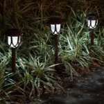 10 Pack Solar Lights Outdoor Decorative, Solar Pathway Lights Outdoor, Solar Powered Garden Yard Lights for Walkway Sidewalk Driveway. (Brown, Cool White) - Image 4
