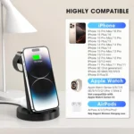 18W Wireless Charger - ETEPEHI 3 in 1 Charging Station Compatible with iPhone 17 16e 16 15 14 13 12 11 X Pro Max - Fast Charging Dock Compatible for Apple Watch & AirPods 4 3 Pro - Image 4