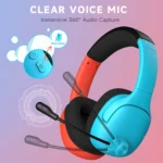 Wireless Gaming Headset for PS5, Switch, FONHAID Bluetooth Headphones with Microphone, 2.4GHz Wireless PS5 Headset with Microhphone, 40+H, Red&Blue - Image 6