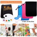 170 Pcs Artist Painting Set, Shuttle Art Deluxe Art Set with Paint, Aluminum and Wooden Easels, Canvas, Paper Pads, Brushes and Other Art Supplies, Complete Painting Kit for Adults, Artists - Image 2