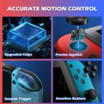 Wireless Controller for Nintendo Switch Controller Joypad Support Wake-up/Vibration/Motion Control, Red & Blue - Image 8