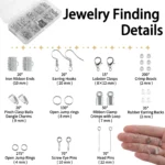 Yalumo Jewelry Making Supplies Kit, 905 Pcs Jewelry Repair Kit with Pliers Findings and Beading Wires for Adults and Beginners, Back to School Gift (Silver) - Image 5