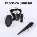 VIIWII Solar Lights Outdoor LED Landscape Spotlights for Garden Walkway Yard Porch Pool 4 Packs - Image 6