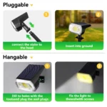 DAYBETTER Solar Lights Outdoor, IP65 Waterproof 64LEDs Dual-purpose Lights, Solar Spot Lights with 3 Brightness Modes for Garden Yard Patio Pool Driveway Walkway (6pack-Warm White) - Image 8