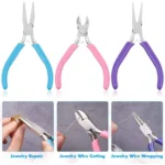 3 Pcs Jewelry Making Plier Tools with Needle/Chain/Round Nose Pliers and Wire Cutter for Jewelry Repair, Wire Wrapping, Crafts, Jewelry Making Supplies
