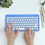 onn Mini Compact Wireless Office Keyboard USB Receiver, 78 Keys, Ultramarine - Image 4