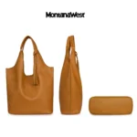 Montana West Slouchy Hobo Bags for Women Soft Designer Shoulder Purses Ladies Top Handle Handbag, Tawny Brown - Image 2