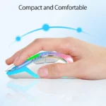 memzuoix Wireless Rechargeable RGB Mouse, 2.4G with USB Receiver, 5-Button, 1200 DPI, Ambidextrous Design for PC, Laptop, Desktop, Chromebook, Mac –Blue - Image 5