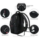 UKEIN Laptop Backpack with USB Charging Port Water Resistant Backpacks for Adults Work Business Laptop Backpack for Men - Image 3