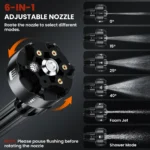 NEXPOW 1000PSI Cordless Pressure Washer, 2.4GPM Portable Power Washer with 6-in-1 Adjustable Nozzle, Power Cleaner with 32.8ft Hose for Cars/Patios - Image 3