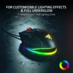 SteelSeries - Rival 3 LightweighRazer Basilisk V3 Customizable Ergonomic Wired PC Gaming Mouse, Chroma RGB, 26K Optical Sensor, HyperScroll Tilt Wheel, Blackt Wireless Optical Gaming Mouse with Brilliant Prism RGB Lighting - Black - Image 4