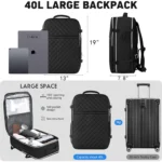 Travel Backpacks For Women And Men, Flight Approved Carry On Backpack, Water Resistant Large Casual Daypack Fit 17 Inch Laptop with USB Charging Port, The Best Gift Choice For Christmas - Image 2