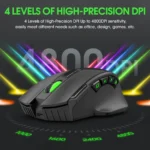 Wireless Gaming Mouse, 16000 DPI Adjustable, Bluetooth 5.2 & 2.4GHz Dual Mode, Lightweight, 10 Buttons, RGB Lighting, for PC Gaming & Office, Muzpu (Black) - Image 2