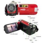 GARENAS Video Camera Camcorder Vlogging Camera Full HD 1080P Digital Camera（Red） - Image 2