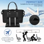 DAKOMM Women Travel Duffle Bag with Shoe Compartment, Carry on Overnight Bag Weekender Bag Travel Bag Duffel Tote Yoga Gym Bag with Wet Pocket and Toiletry Bag for Labor and Delivery, Black - Image 2