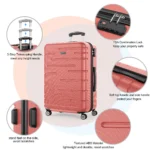 Sunbee 3 Piece Luggage Sets Hardshell Hardside TSA Lock Lightweight Durable Spinner Wheels Suitcase - Image 3