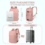 CshidWorld Travel Backpack for Women with USB Charging Port, TSA-Approved Laptop Backpack, Lightweight Carry On Backpack Fit 15.6” Laptop for Weekend Trips, Business Travel & Hiking, Pink - Image 6